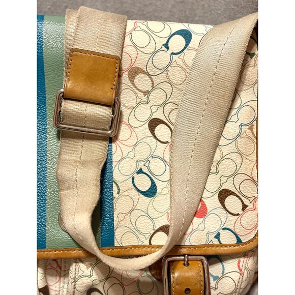 Coach Heritage Signature Messenger Shoulder Bag  F70287 SEE ALL PHOTOS - Picture 8 of 16